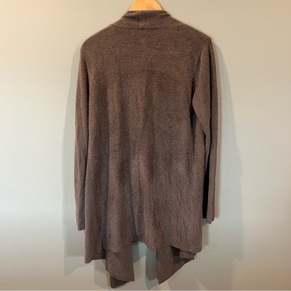 Barefoot Dreams Bamboo Chic Lite Open Drape Cardigan Charcoal Brown L/XL - Picture 7 of 7